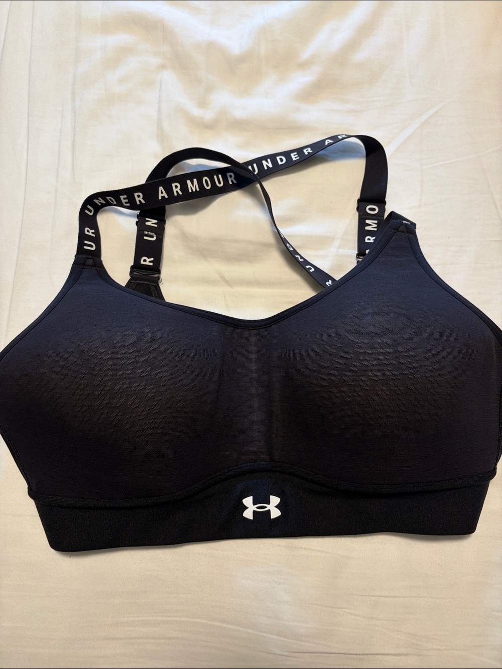 Under Armour Women’s Black Sports Bra with Branded Straps